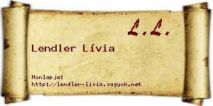 Lendler Lívia névjegykártya
